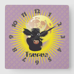 Reloj Cuadrado Taurus el abril 21 to May 20 graderías Clocks
