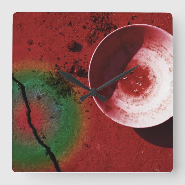 Reloj Cuadrado Tazón y caca (Anverso)