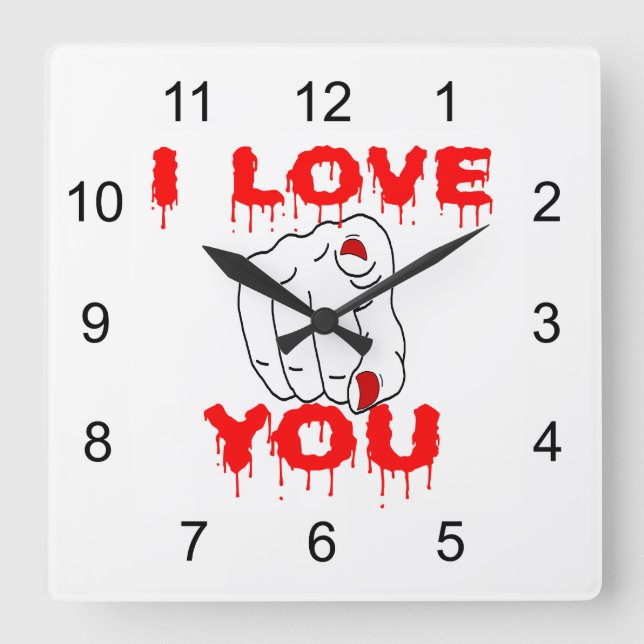 Reloj Cuadrado Te Amo (Anverso)