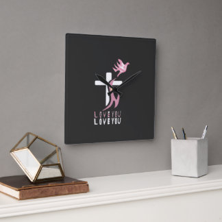 Reloj Cuadrado Te amo diseño de arte