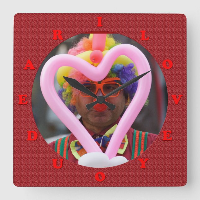 Reloj Cuadrado te amo, querida (Anverso)