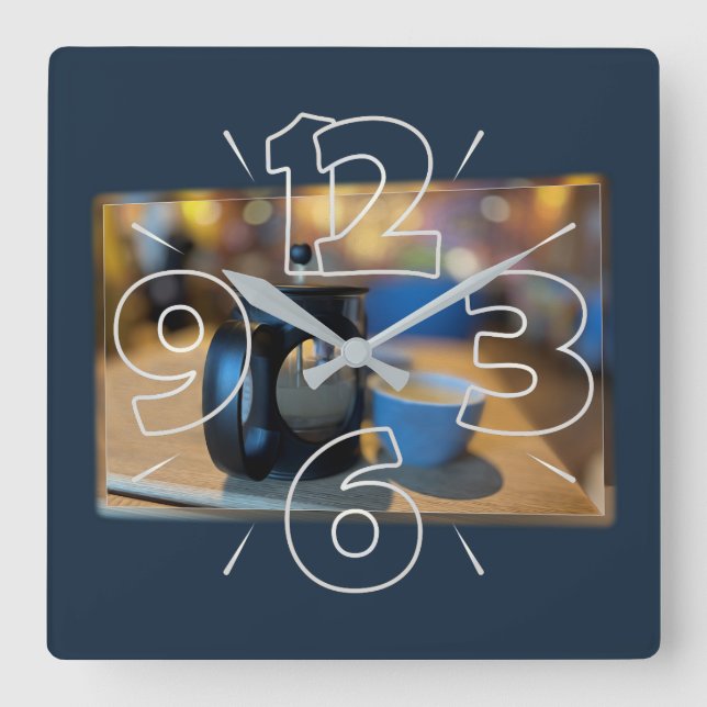 Reloj Cuadrado Té caliente (Anverso)