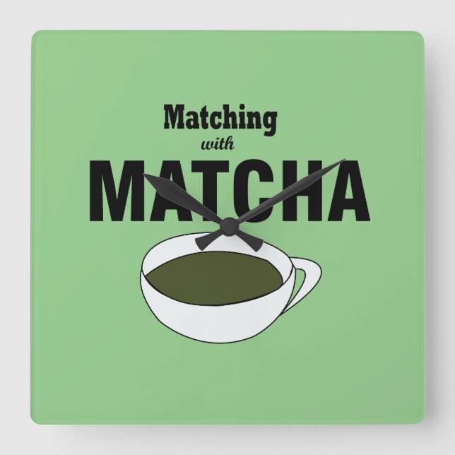 Reloj Cuadrado Té Verde Matcha (Anverso)
