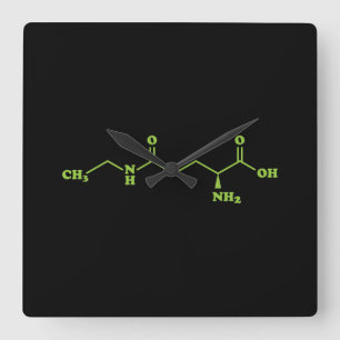 Reloj Cuadrado Tea Theanine Molecular Chemical Formula