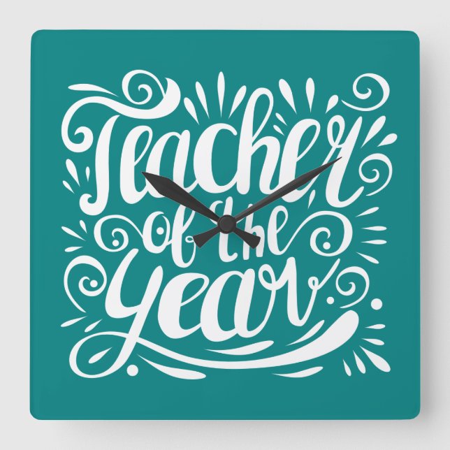 Reloj Cuadrado Teacher of the Year (Anverso)
