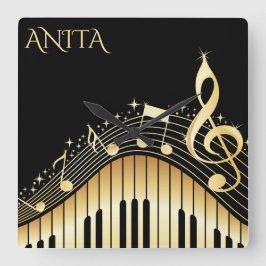 Reloj Cuadrado Teclado musical con monograma