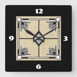 Reloj Cuadrado teja del deco