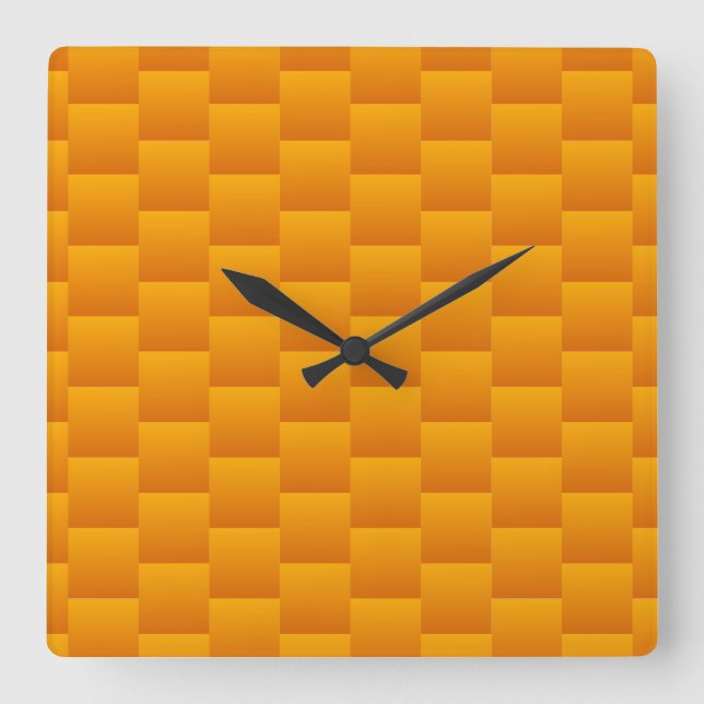 Reloj Cuadrado Tejido amarillo quemado (Anverso)