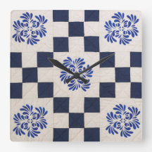 Tejido azul y blanco