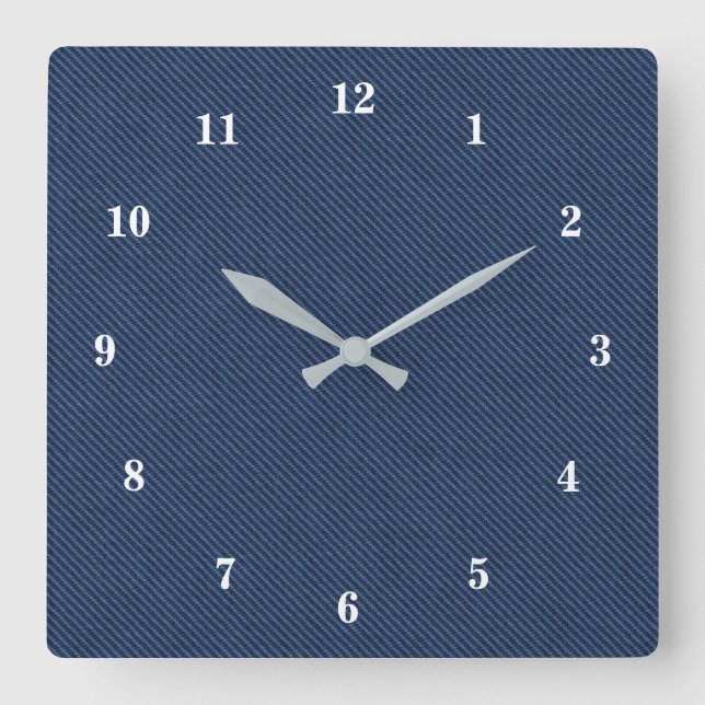 Reloj Cuadrado Tejido de jeans azules (Anverso)