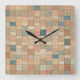 Reloj Cuadrado Tejido de mosaico en colores silenciosos