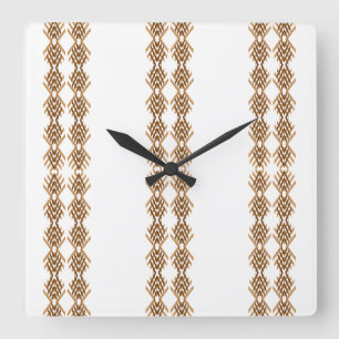 Reloj Cuadrado Tejido Geométrico Tebeb – Patrón Tribal Etíope