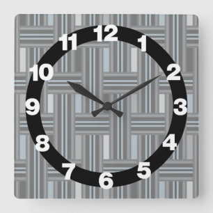 Reloj Cuadrado Tejido Gris