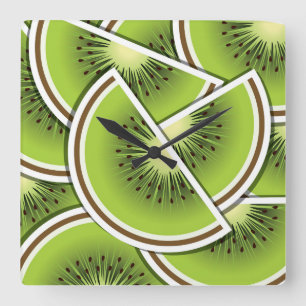 Reloj Cuadrado Tejidos de fruta kiwi funky