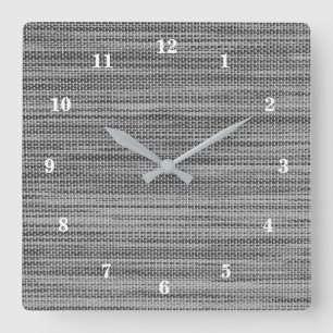 Reloj Cuadrado Tela de tela de tela gris