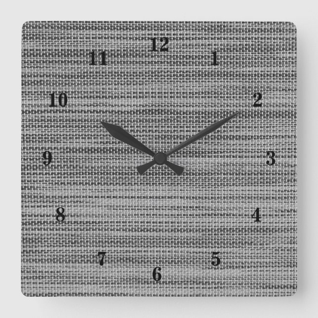 Reloj Cuadrado Tela de tela de tela gris 2 (Anverso)