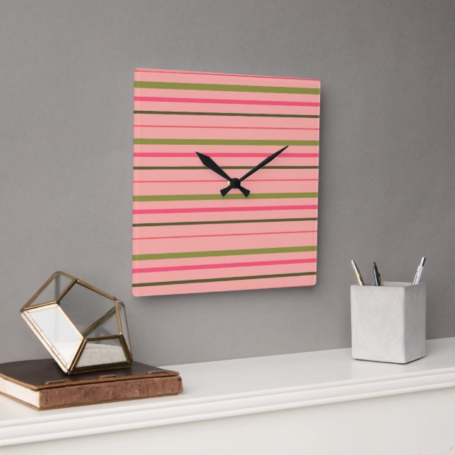 Reloj Cuadrado Tema Berry Bright (Oficina)