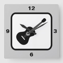 Reloj Cuadrado Tema musical de guitarra clásica