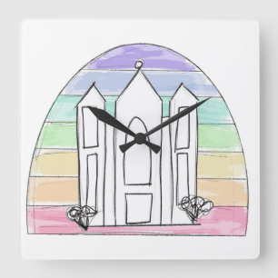 Reloj Cuadrado Templo LDS Salt Lake City puesta de sol arcoíris m