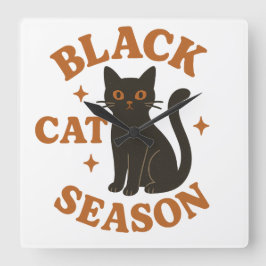 Reloj Cuadrado Temporada de gatos negros