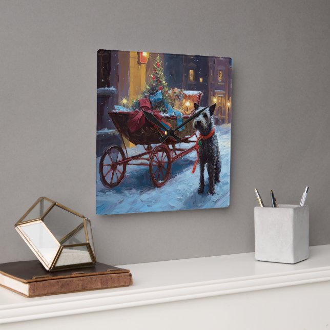 Reloj Cuadrado Temporada festiva de Navidades de Chesapeake (Oficina)