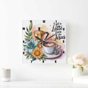 Reloj Cuadrado Tengo un Amor Latte por Jesús
