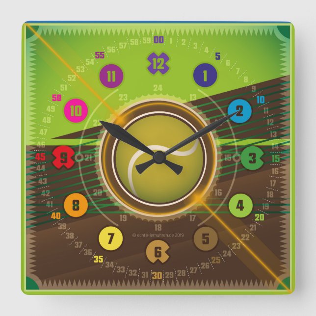 Reloj Cuadrado Tennis Tennisclub Sportverein (Anverso)