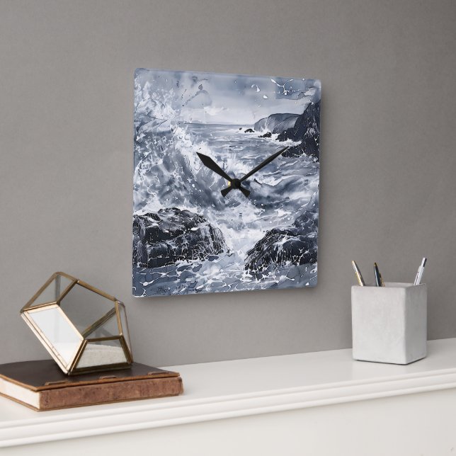 Reloj Cuadrado Tentación en la costa galesa (Oficina)