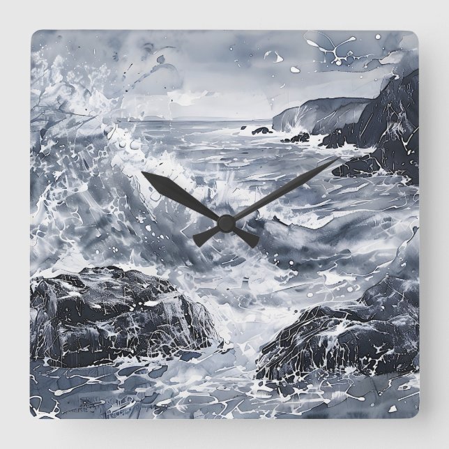 Reloj Cuadrado Tentación en la costa galesa (Anverso)