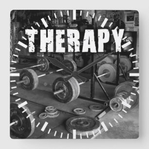 Reloj Cuadrado TERAPIA (Campanas) - "Levantamiento de peso" Motiv