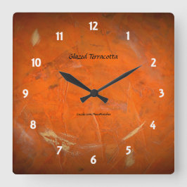 Reloj Cuadrado Terracota acristalada