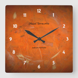 Reloj Cuadrado Terracota vidriada