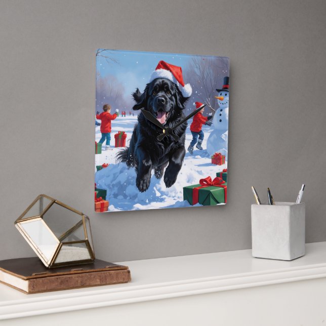 Reloj Cuadrado Terranova en Nieve con Gorra de Navidades (Oficina)