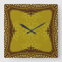 Reloj Cuadrado Terrestre Tribal Forest Wall Clock