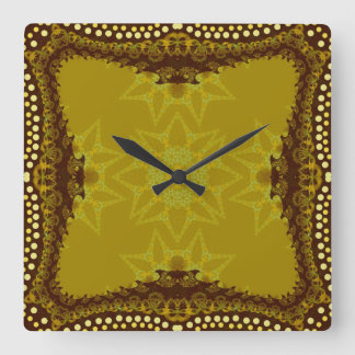 Reloj Cuadrado Terrestre Tribal Forest Wall Clock