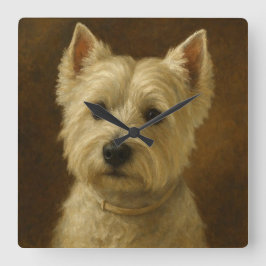 Reloj Cuadrado Terrier Blanco de West Highland