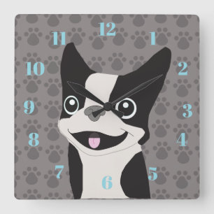 Reloj Cuadrado Terrier de Boston