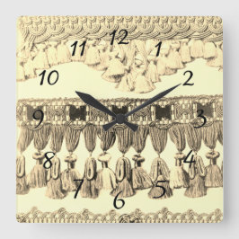 Reloj Cuadrado Testigo antiguo y patrón tribal de encaje