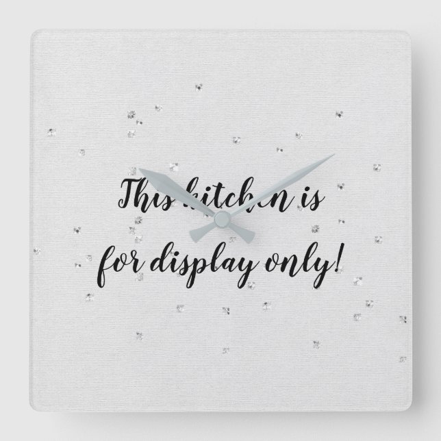 Reloj Cuadrado texto chistoso de la cocina con los pernos (Anverso)