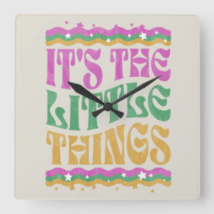 Reloj Cuadrado Texto de moda Afirmación Inspiradora Boho
