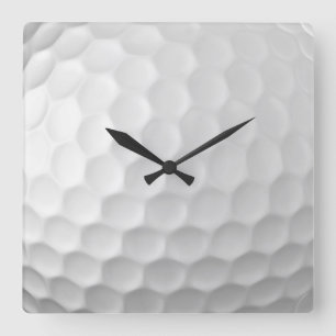 Reloj Cuadrado Textura de Bola de Golf Blanca con Hoyuelos