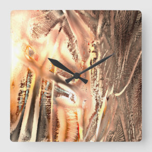Reloj Cuadrado Textura de coral frágil y corte digital muy áspero