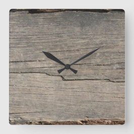 Reloj Cuadrado Textura de madera rústica