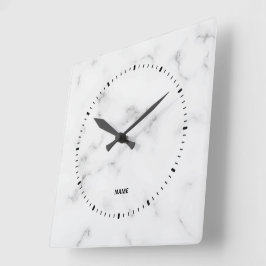 Reloj Cuadrado Textura de mármol blanco de lujo