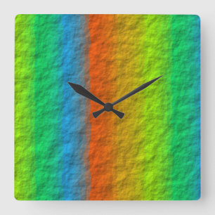 RELOJ CUADRADO TEXTURA DE RAINBOW STRIPES