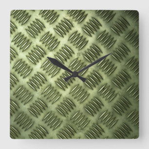 Reloj Cuadrado Textura diagonal del suelo de acero Metalizado a c