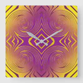 Reloj Cuadrado textura metálica geométrica del remolino