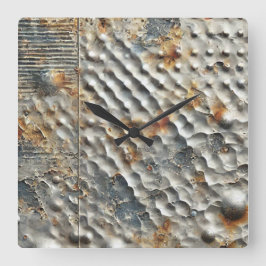 Reloj Cuadrado Textura Metalizado de ciencia ficción industrial