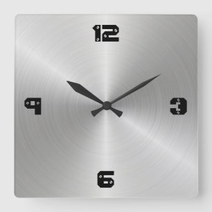 Reloj Cuadrado Textura Metalizado pulida circular brillante