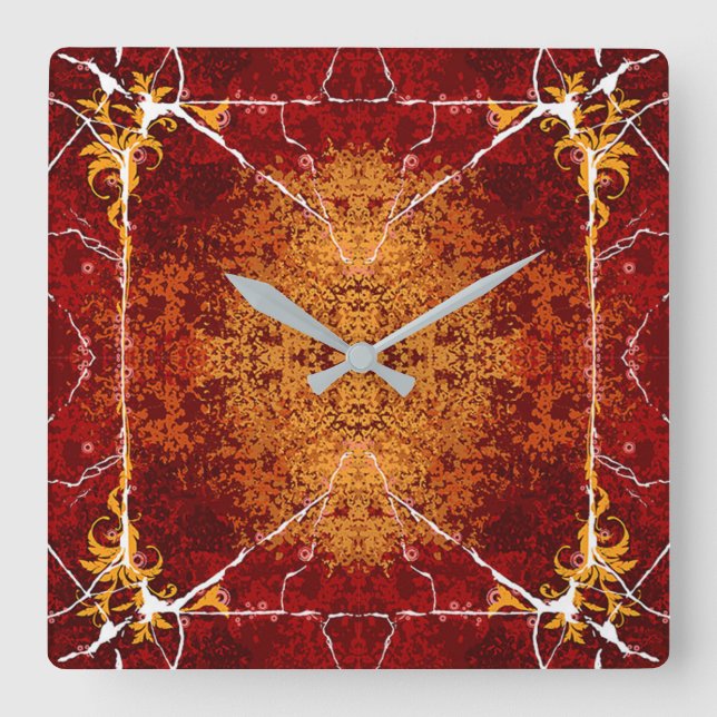 Reloj Cuadrado Texturas de estilos clásicos (Anverso)
